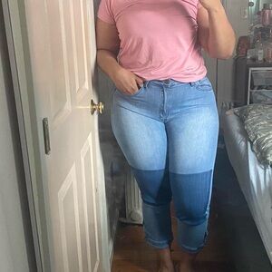 two-tone fashion nova jeans